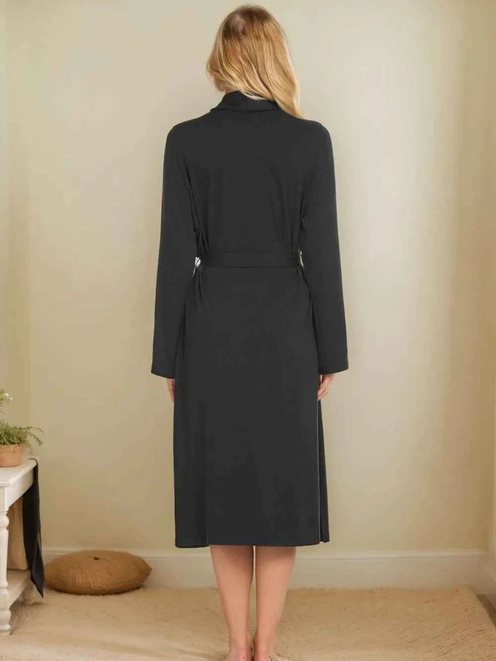 Tied Lounge Nightgown with Pockets.