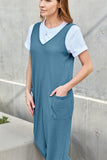 Double Take Full Size Sleeveless Straight Jumpsuit.
