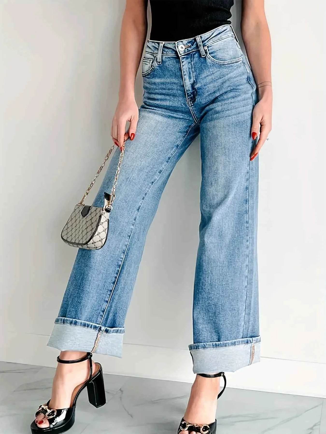 High-Waisted Wide Leg Jeans.