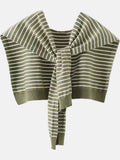Striped Contrast Knit Wrap.