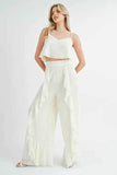 MABLE Crop Cami & Ruffled Wide Leg Pants Set - EBYNN