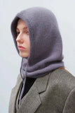 Solid Color Thermal Knit Drawstring Hat.