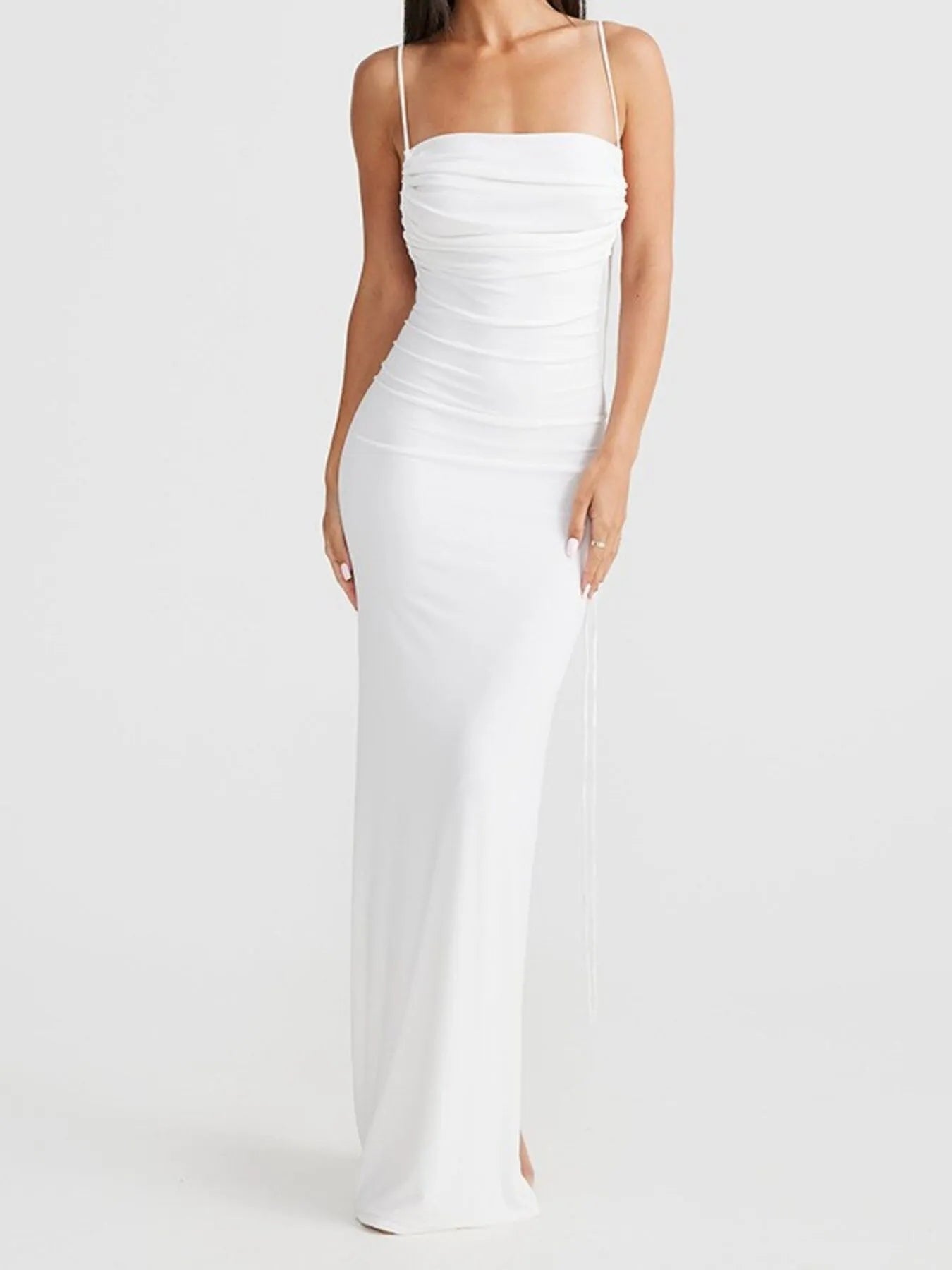 Backless Slit Sleeveless Bodycon Maxi Dress.