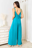 Double Take Full Size Soft Rayon Spaghetti Strap Jumpsuit.