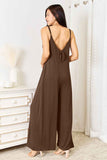 Double Take Full Size Soft Rayon Spaghetti Strap Jumpsuit.