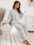 Ivy Lane Teddy Long Sleeve Top and Pants Lounge Set.