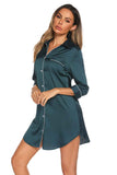 Button Up Collared Neck Night Dress with Pocket.