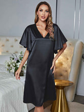 Chic V-Neck Flutter Sleeve Night Dress.