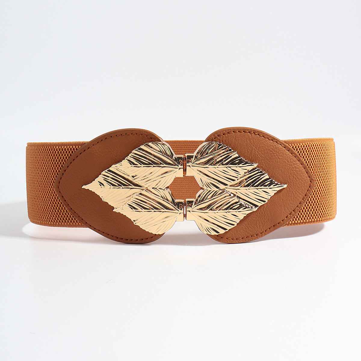 Alloy Leaf Buckle Elastic Belt.