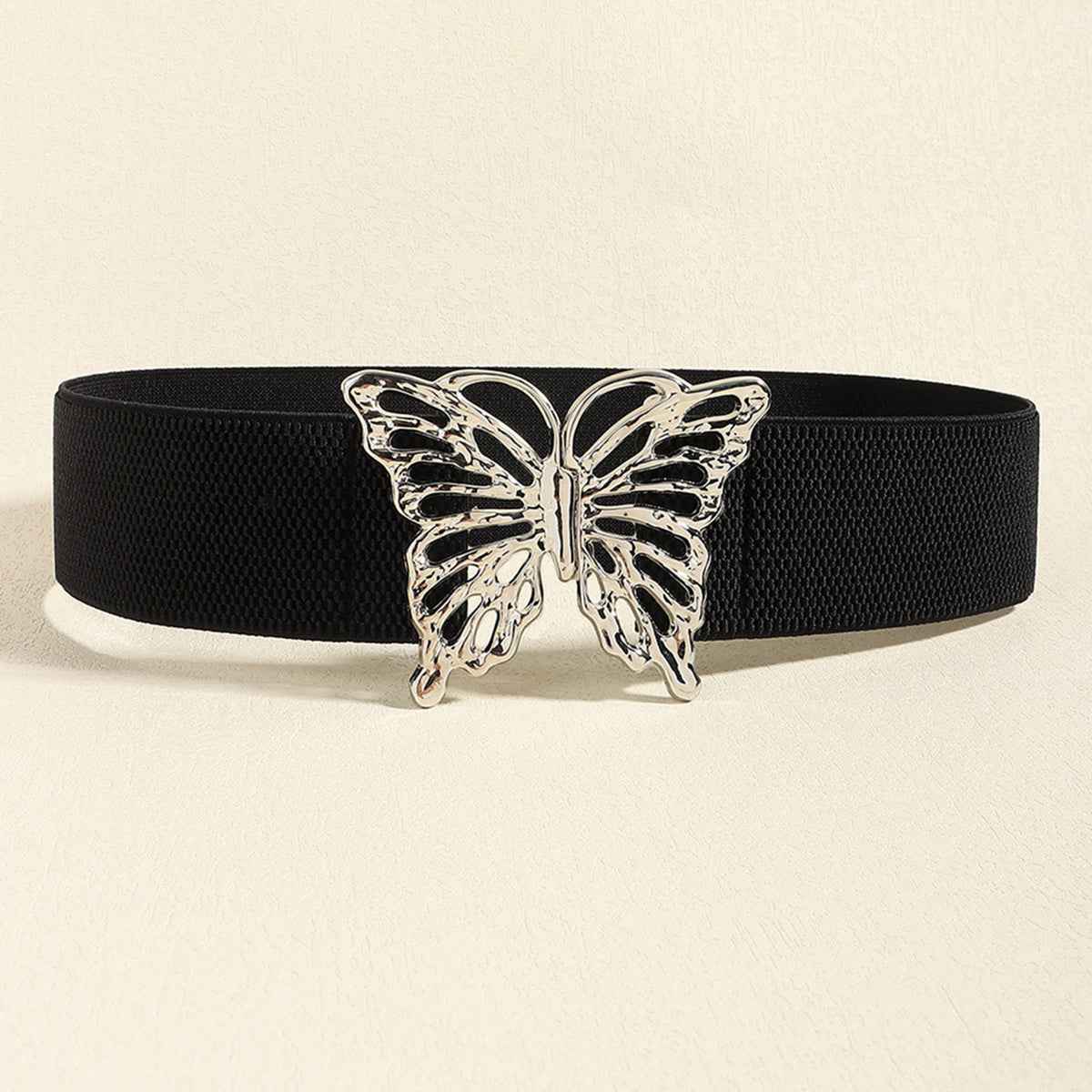 Butterfly Alloy Buckle Elastic Belt.