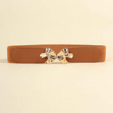 Alloy Buckle Elastic Belt for Comfort and Style.