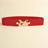 Alloy Buckle Elastic Belt for Comfort and Style.