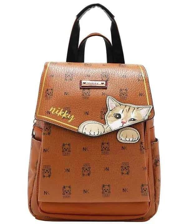 Nicole Lee USA Cat Eco-Leather Convertible Backpack.