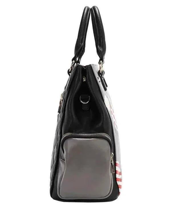 Nicole Lee USA Eco-Leather Handbag with Side Pockets.