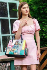 Nicole Lee USA Eco-Leather Handbag with Side Pockets.