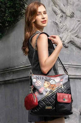 Nicole Lee USA Convertible Adjustable Strap Backpack Bag.
