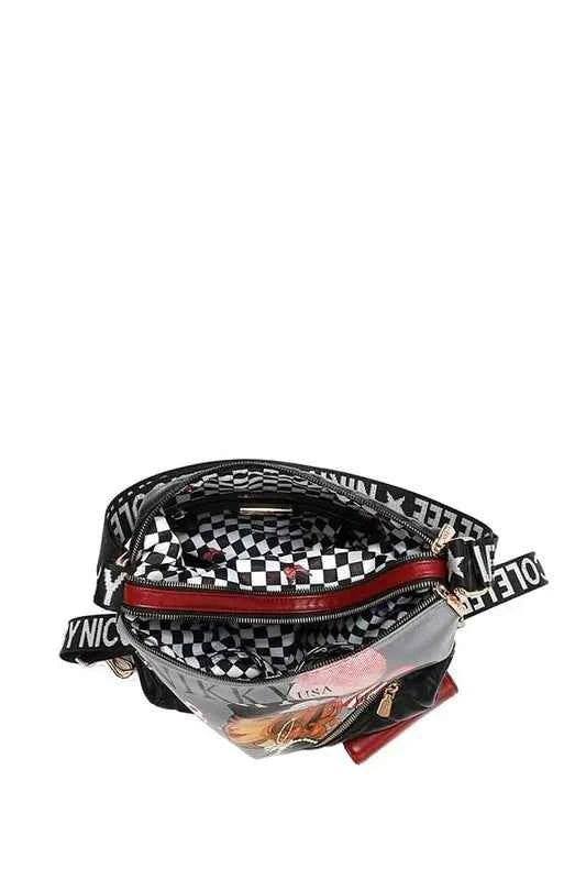 Nicole Lee USA Convertible Adjustable Strap Backpack Bag.
