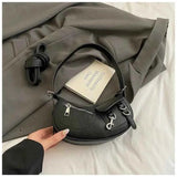 Textured PU Leather Shoulder Bag.