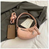 Textured PU Leather Shoulder Bag.