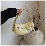 Textured PU Leather Shoulder Bag.