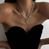 Cross Pendant Alloy Necklace.