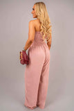 Strapless Shirred Bandeau Wide Leg Jumpsuit.
