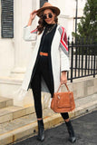 Angel Wings Geometric Fringe Hem Open Front Duster Cardigan.
