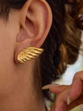 18K Gold-Plated Angel Wing Stud Earrings.