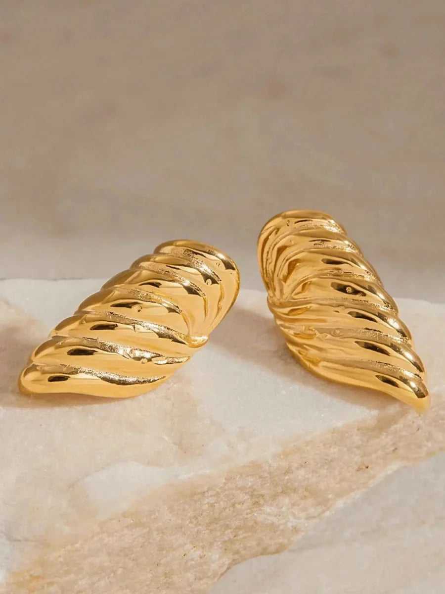 18K Gold-Plated Angel Wing Stud Earrings.