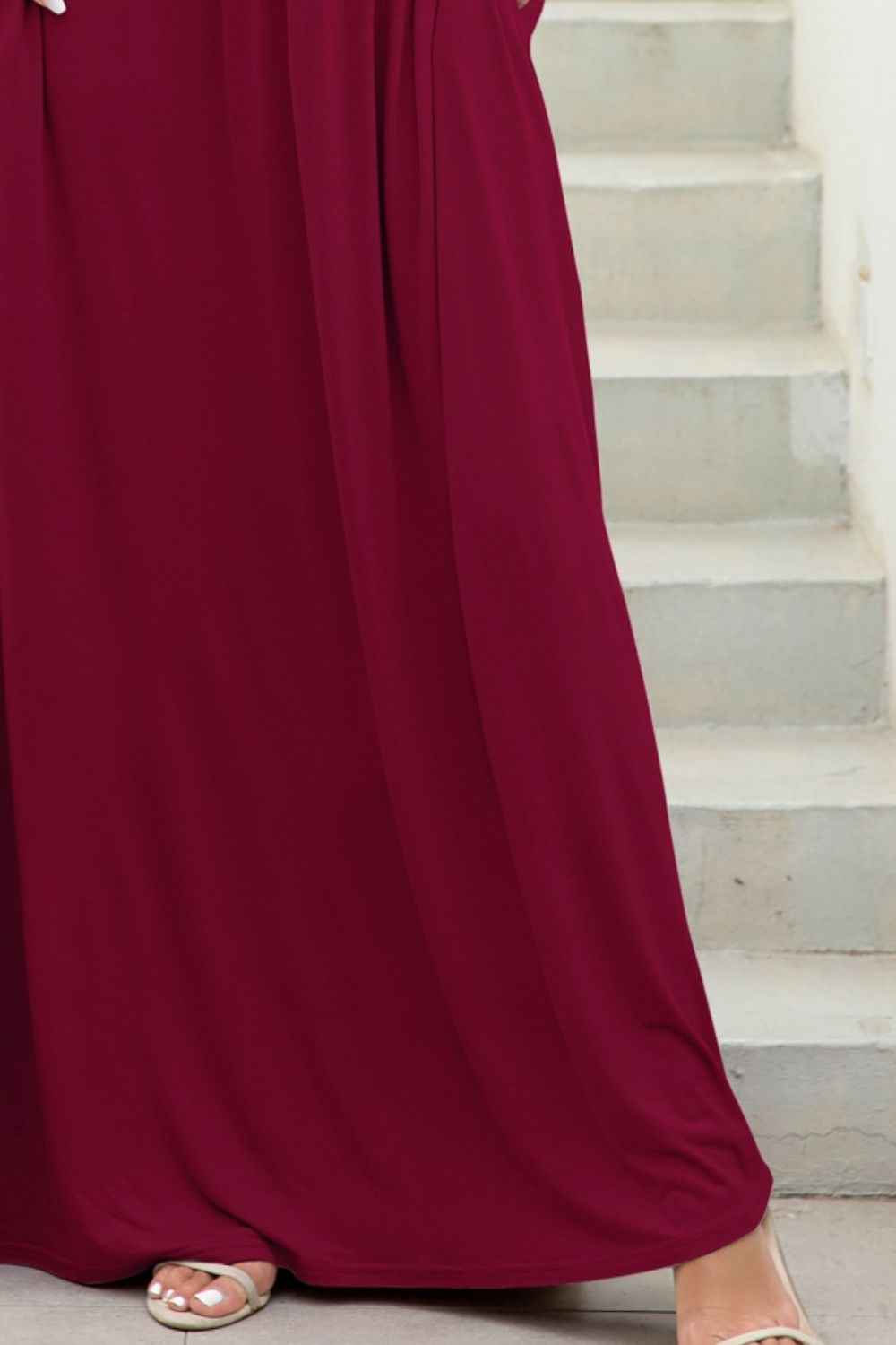 Round Neck Maxi Tee Dress with Pockets.