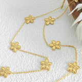 18K Gold-Plated Flower Necklace and Bracelet Set.
