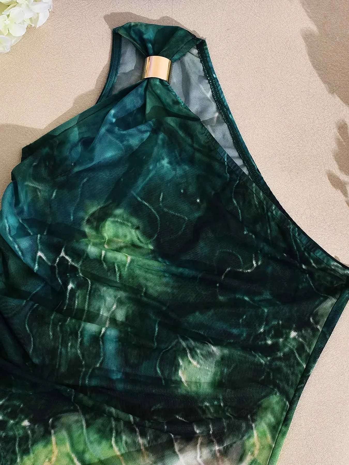 One Shoulder Ruched Bodycon Maxi Dress.