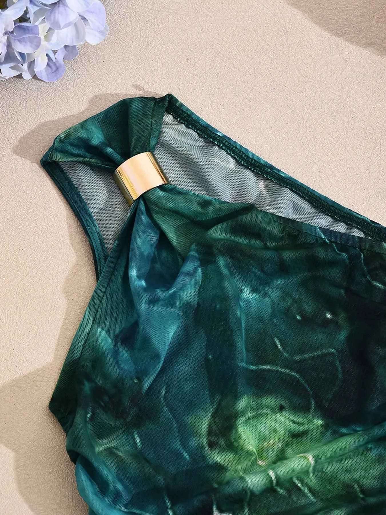 One Shoulder Ruched Bodycon Maxi Dress.