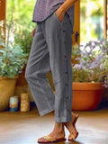 Casual Plus Size Wide Leg Button Decor Pants.