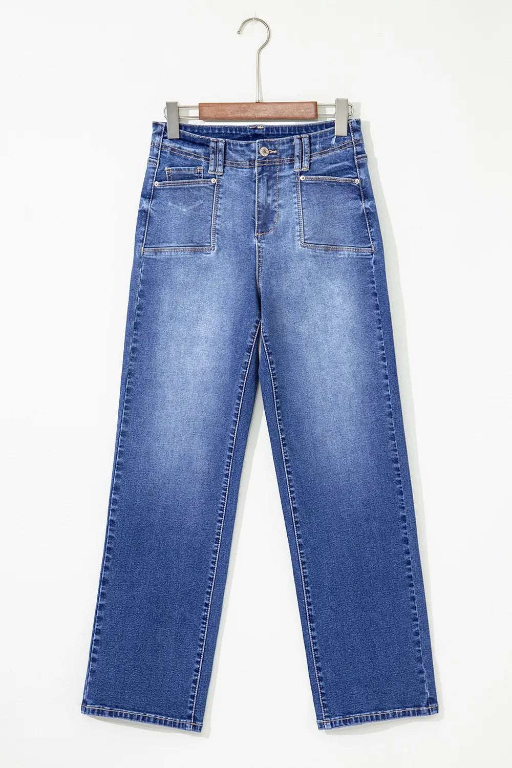 High-Waisted Wide-Leg Vintage Wash Jeans.
