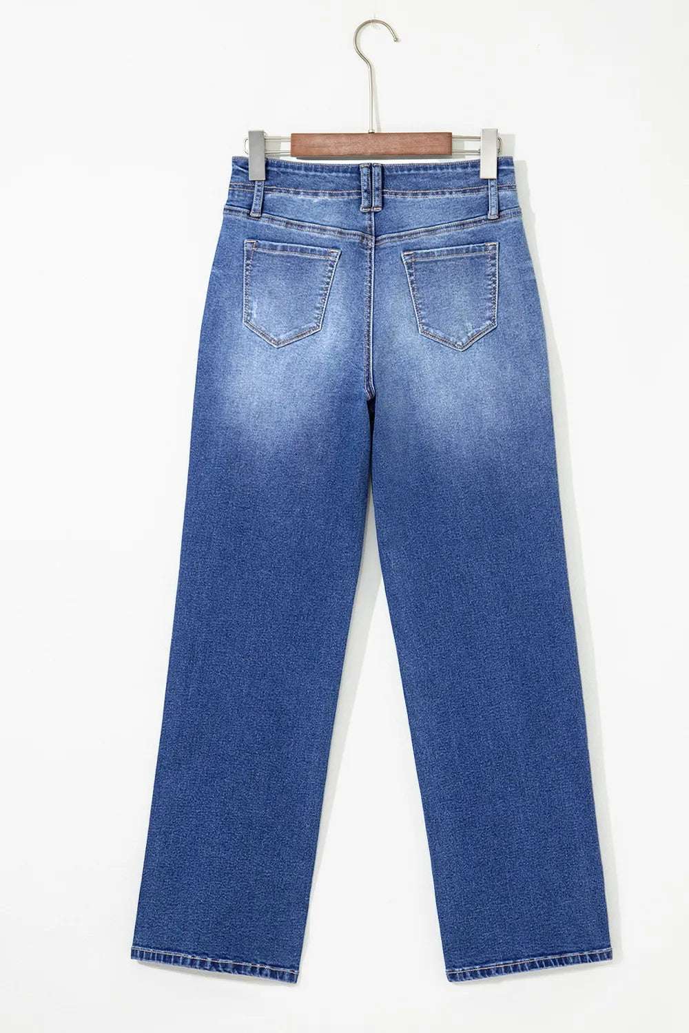 High-Waisted Wide-Leg Vintage Wash Jeans.