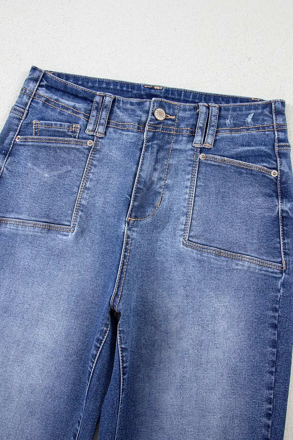 High-Waisted Wide-Leg Vintage Wash Jeans.