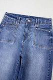 High-Waisted Wide-Leg Vintage Wash Jeans.