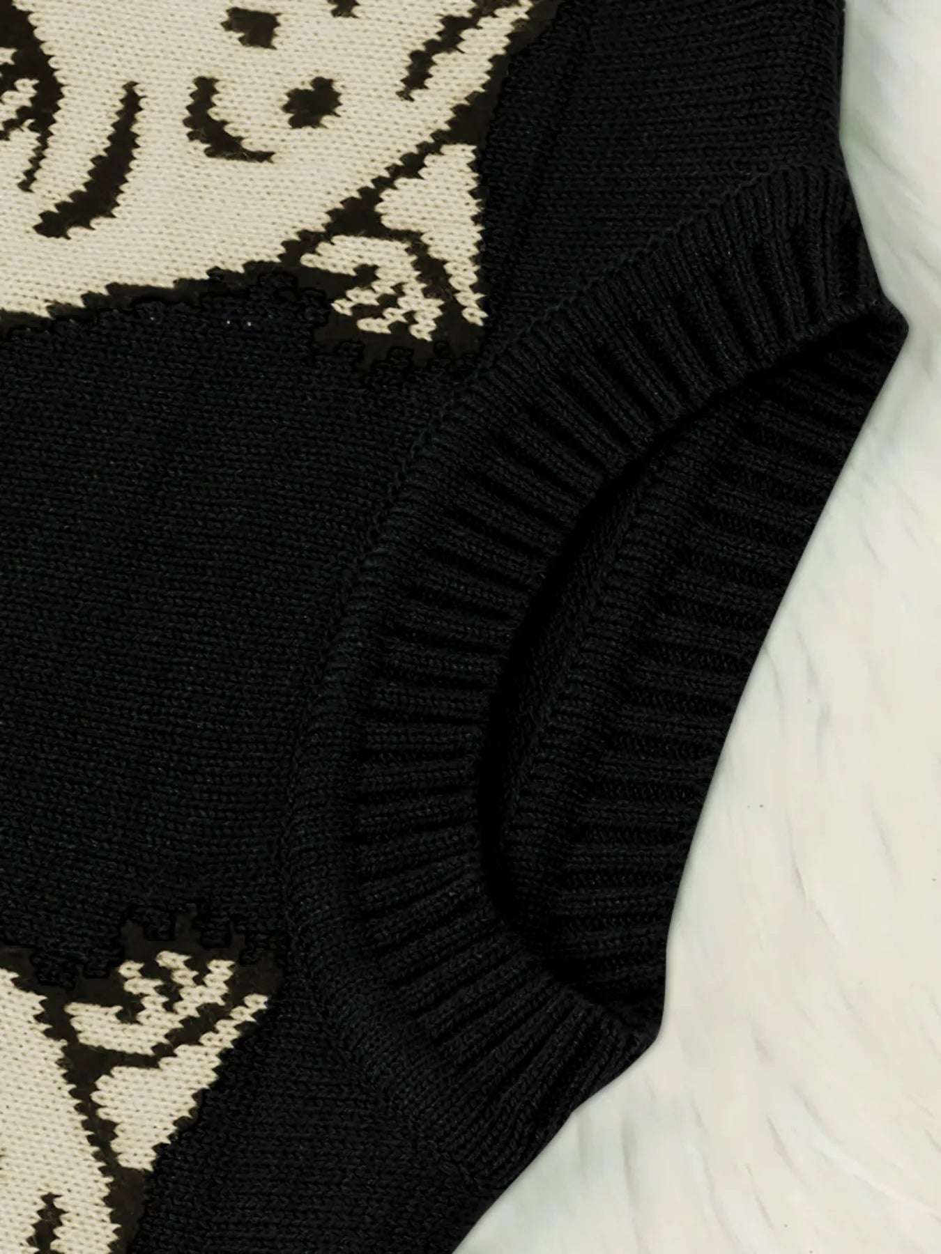 Leopard Print Round Neck Sweater.