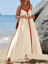 Contrast Trim V-Neck Maxi Dress.