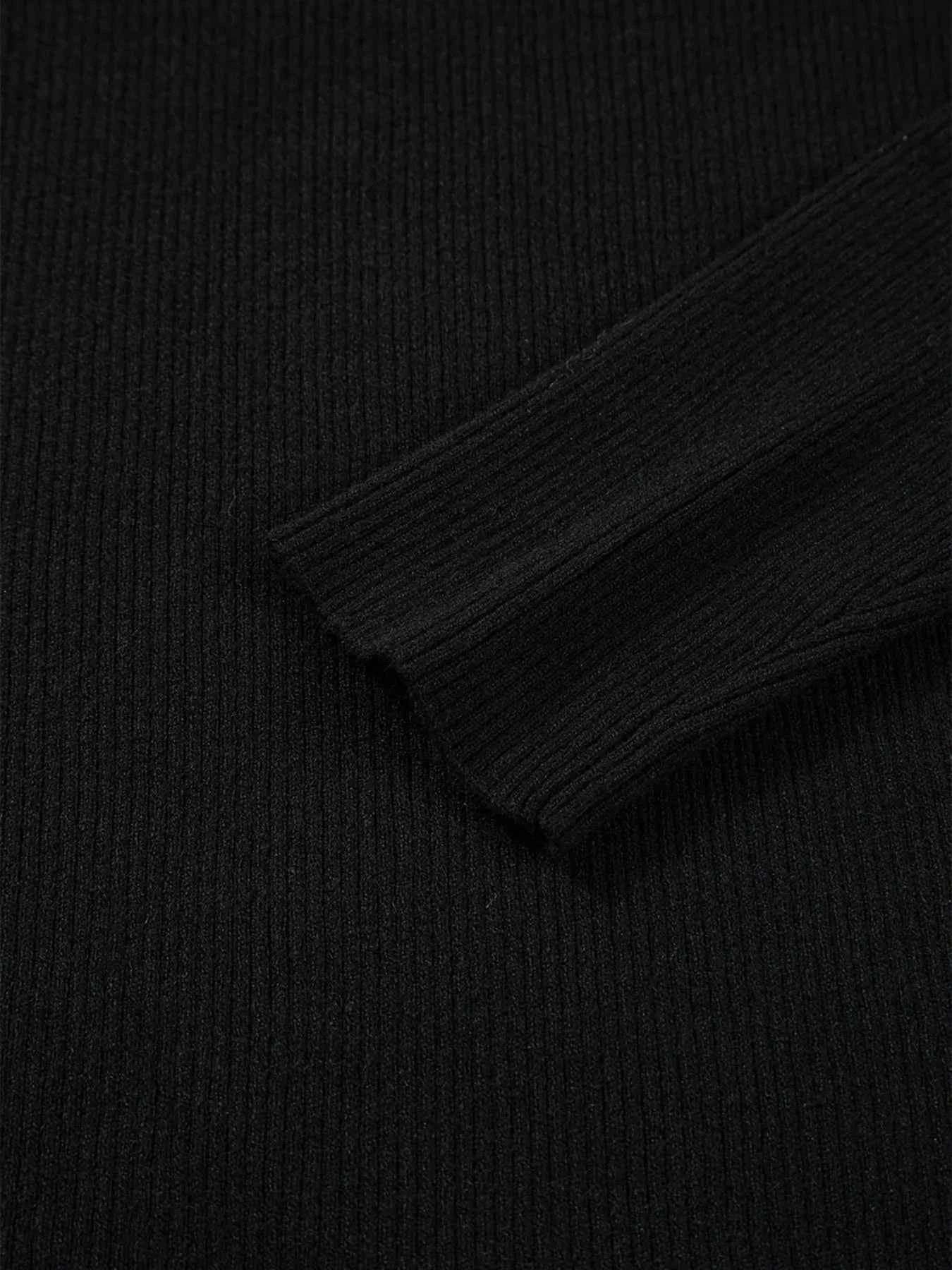 Ribbed Knit Cold Shoulder Sweater.