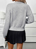 Flower Round Neck Long Sleeve Sweater.