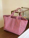 Classic Plaid Canvas Tote Bag.