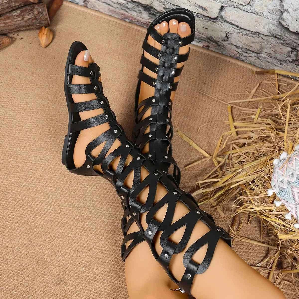 Open Toe Lace-Up Sandals for Women.