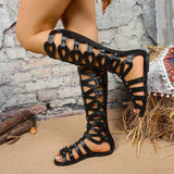 Open Toe Lace-Up Sandals for Women.