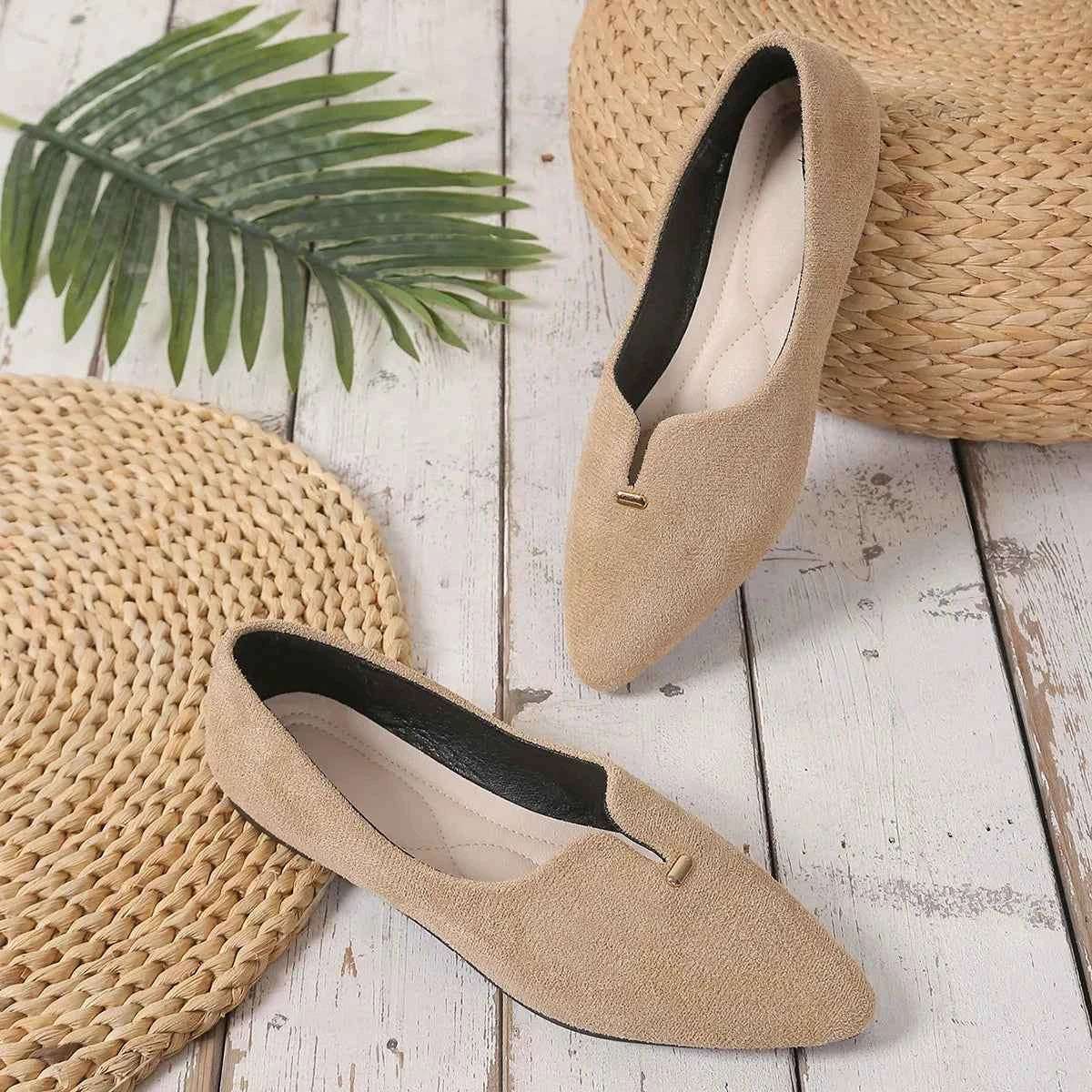 Pointed Toe Flats Slip-Ons for Women.