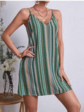 Striped V-Neck Cami Dress.