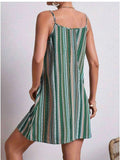 Striped V-Neck Cami Dress.