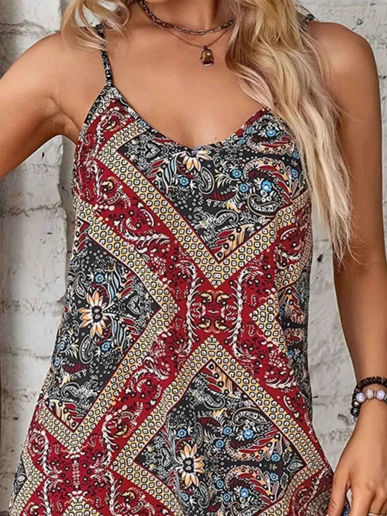 Striped V-Neck Cami Dress.