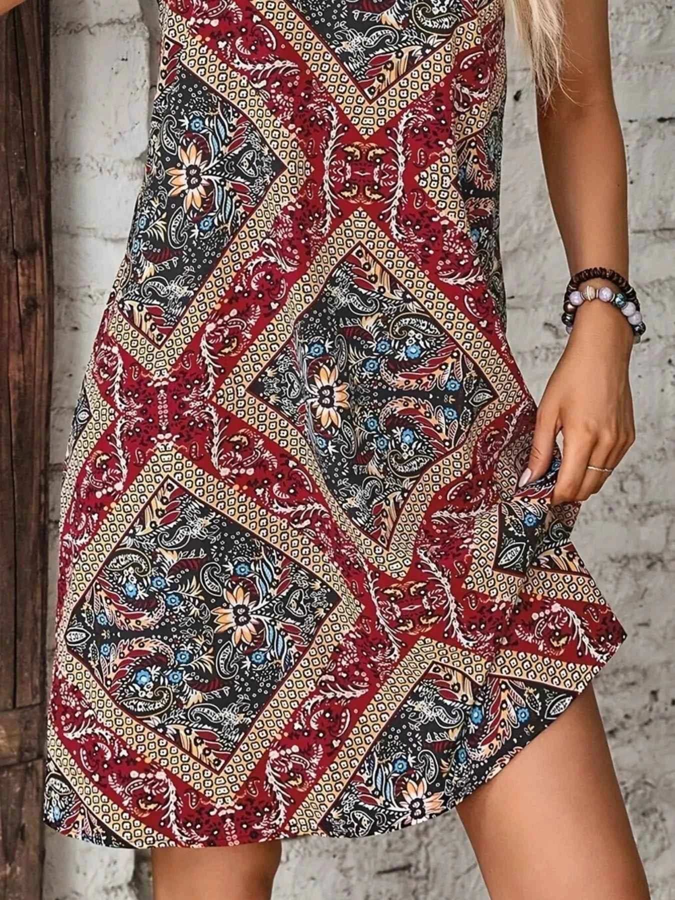 Striped V-Neck Cami Dress.